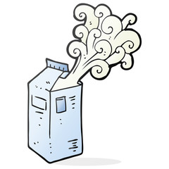 cartoon milk carton exploding