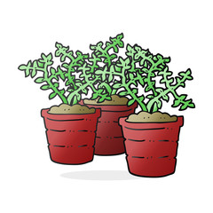 cartoon potted plants