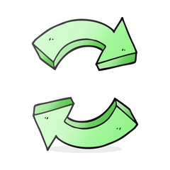 cartoon recycling arrows