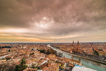 Orange sky over Verona
