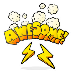 cartoon word awesome