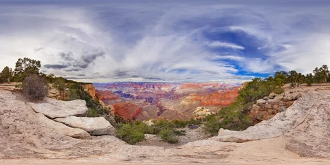 Crédence de cuisine en verre imprimé Canyon Spherical panorama of 360 degrees Grand Canyon