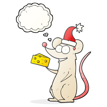 thought bubble cartoon christmas mouse