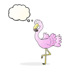 thought bubble cartoon flamingo