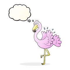 thought bubble cartoon flamingo