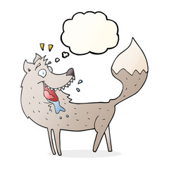 thought bubble cartoon wolf