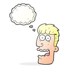 thought bubble cartoon shocked man