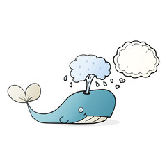 thought bubble cartoon whale spouting water