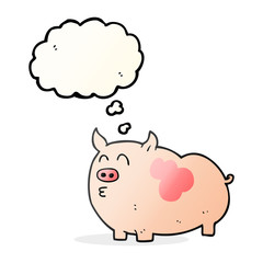 thought bubble cartoon pig