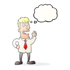 thought bubble cartoon businessman