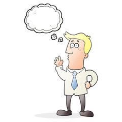thought bubble cartoon businessman