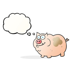 thought bubble cartoon pig