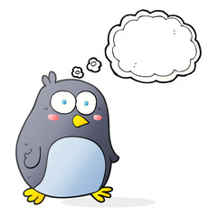 thought bubble cartoon penguin