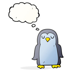 thought bubble cartoon penguin