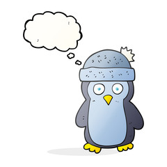 thought bubble cartoon penguin