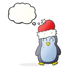 thought bubble cartoon penguin