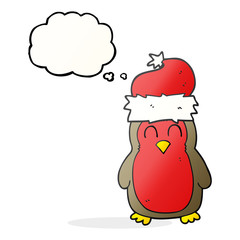 thought bubble cartoon christmas robin