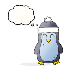 thought bubble cartoon penguin
