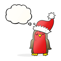 thought bubble cartoon christmas robin