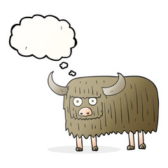 thought bubble cartoon hairy cow