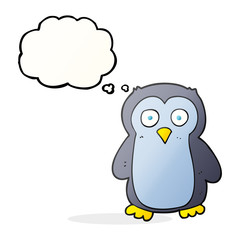 thought bubble cartoon penguin