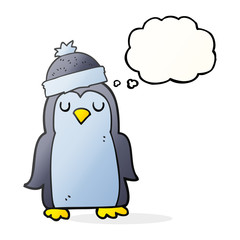 thought bubble cartoon penguin