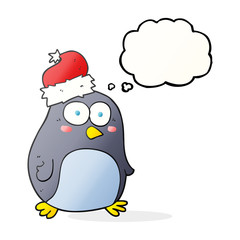 thought bubble cartoon penguin