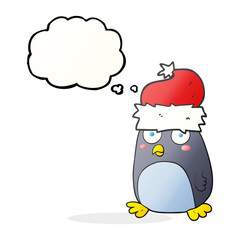 thought bubble cartoon penguin