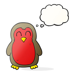 thought bubble cartoon christmas robin