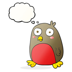 thought bubble cartoon christmas robin