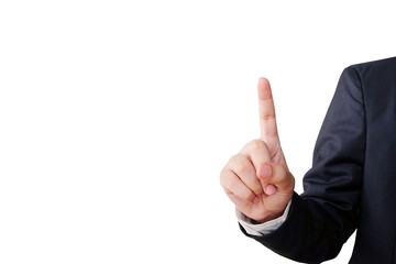 Hand point gesture isolated on white background