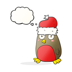 thought bubble cartoon christmas robin