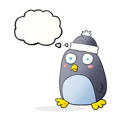 thought bubble cartoon penguin