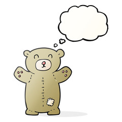 Obraz na płótnie Canvas thought bubble cartoon teddy bear