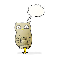 thought bubble cartoon owl
