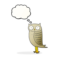 thought bubble cartoon owl