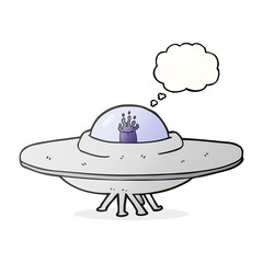 thought bubble cartoon flying saucer