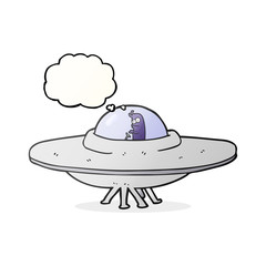 thought bubble cartoon flying saucer