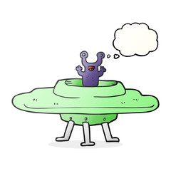 thought bubble cartoon flying saucer