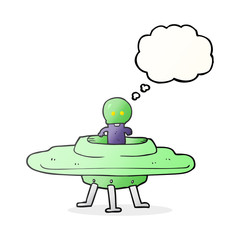 thought bubble cartoon flying saucer