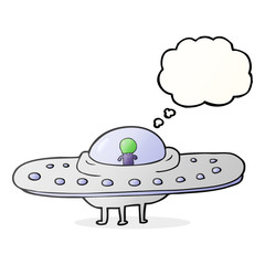 thought bubble cartoon flying saucer