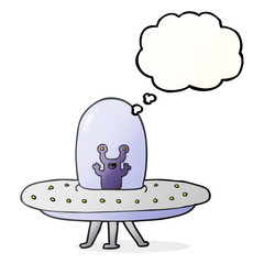 thought bubble cartoon flying saucer