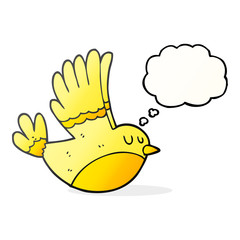 thought bubble cartoon flying bird
