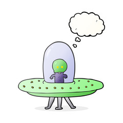 thought bubble cartoon flying saucer