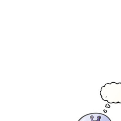 thought bubble cartoon flying saucer