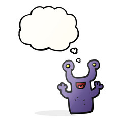 thought bubble cartoon little alien