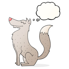 thought bubble cartoon wolf