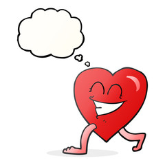 thought bubble cartoon walking heart