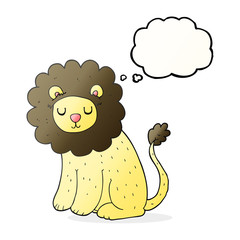 thought bubble cartoon cute lion