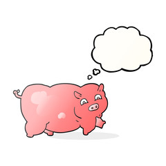 thought bubble cartoon pig